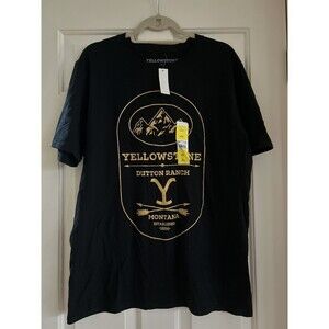 Yellowstone T Shirt Mens Large Black Short Sleeve Dutton Ranch Print